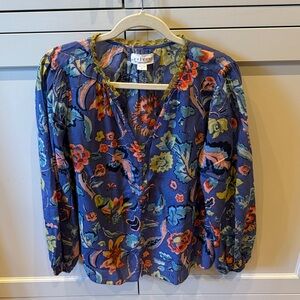Velvet Multicolor Floral Women's Blouse